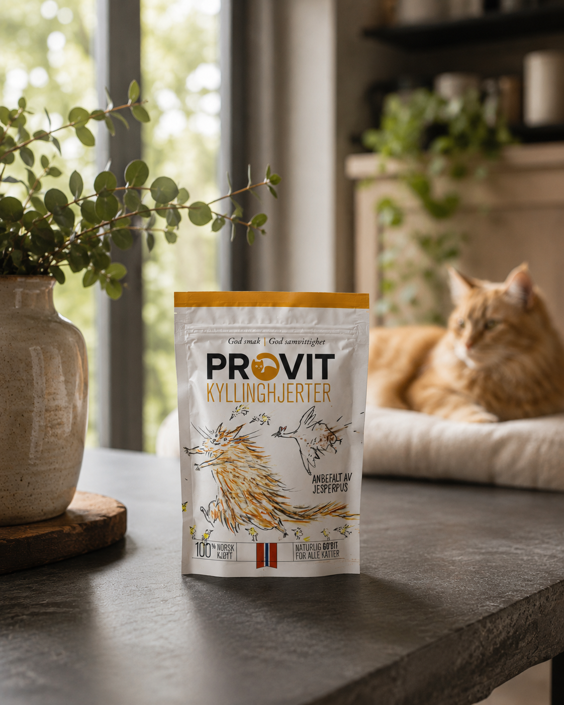 PROVIT Go'biten Kyllinghjerter – Frysetørket godbit til katt