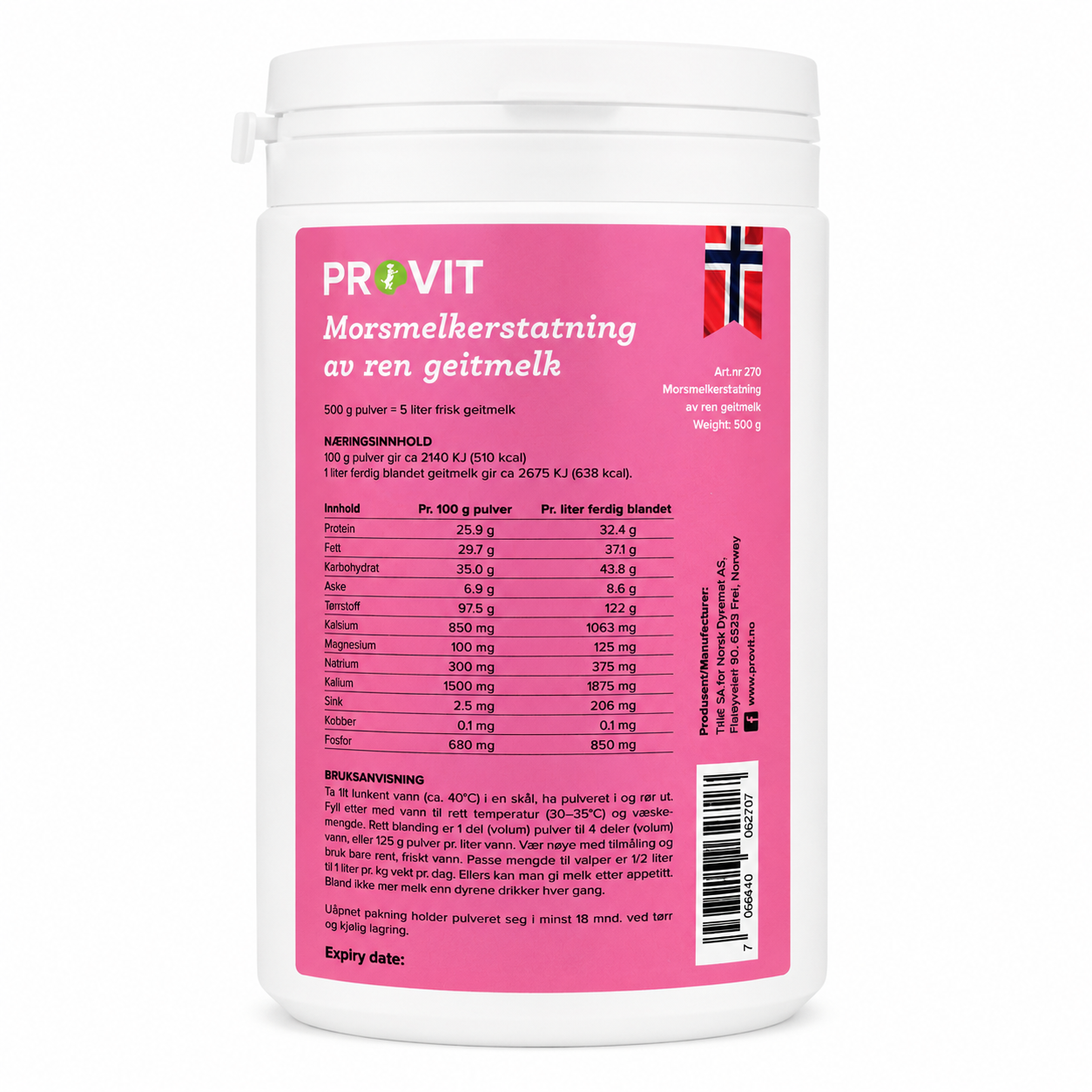 PROVIT Geitemelkpulver – Morsmelkerstatning til valp